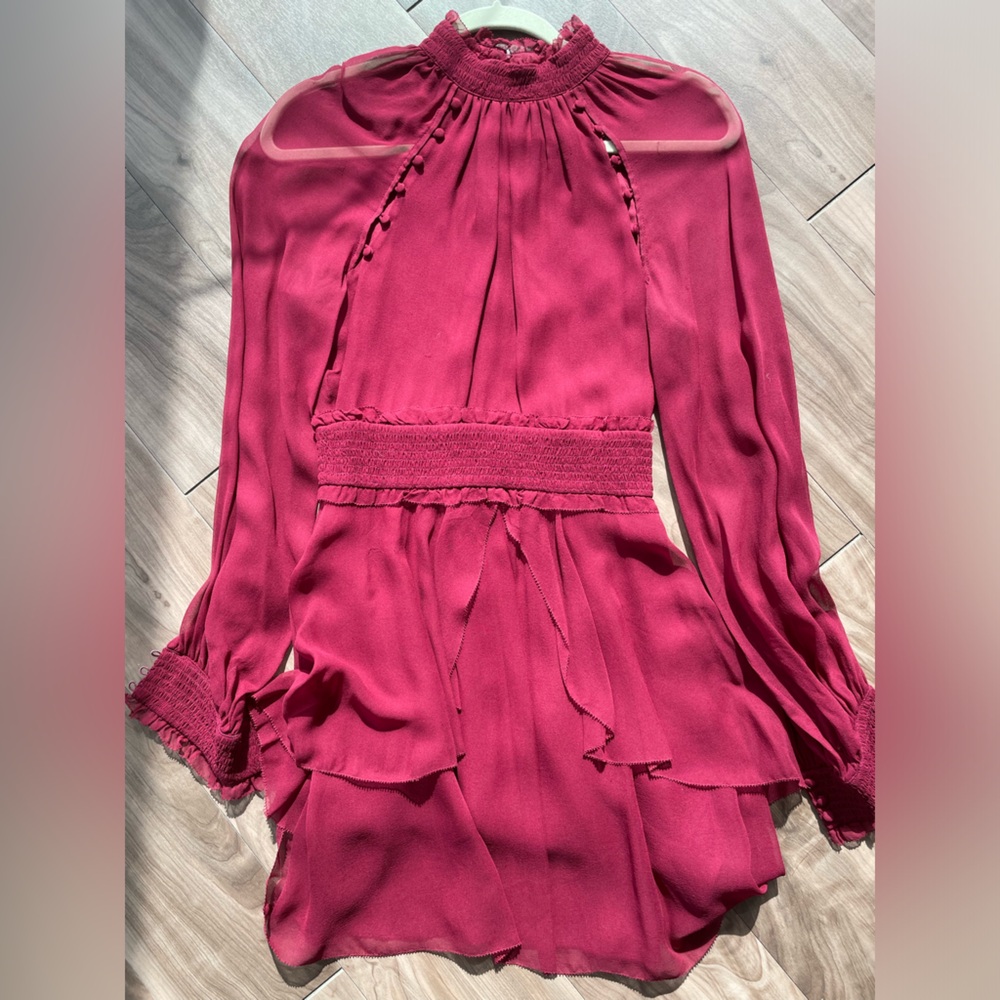 Parker Long Sleeve Silk Mini Dress